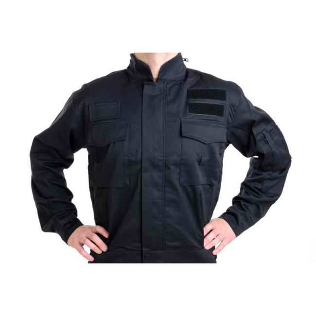 Letní černá dvojdílná policejní kombinéza – blůza