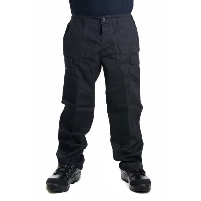 Kalhoty RIPSTOP černé US střih BDU SECURITY MFH Max Fuchs AG