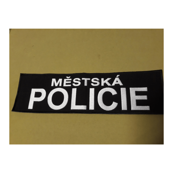 Nášivka MĚSTSKÁ POLICIE velká velcro černá