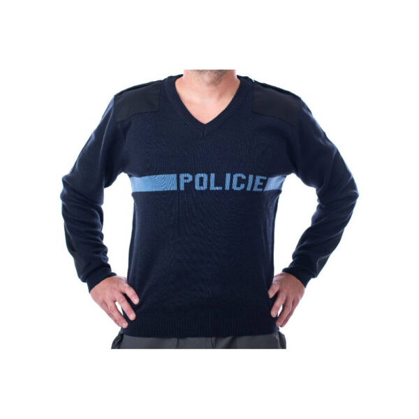 Policejní svetr 92 modrý dlouhý rukáv - VÝPRODEJ