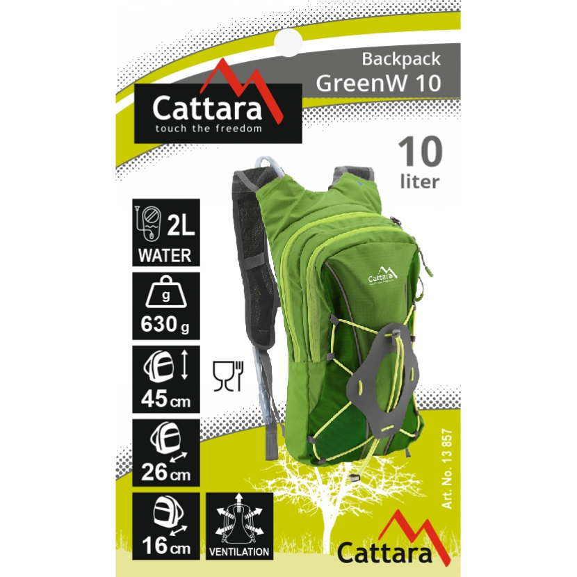 Batoh Cattara 10l+2l pitný vak GreenW - zelený - Obrázek 11