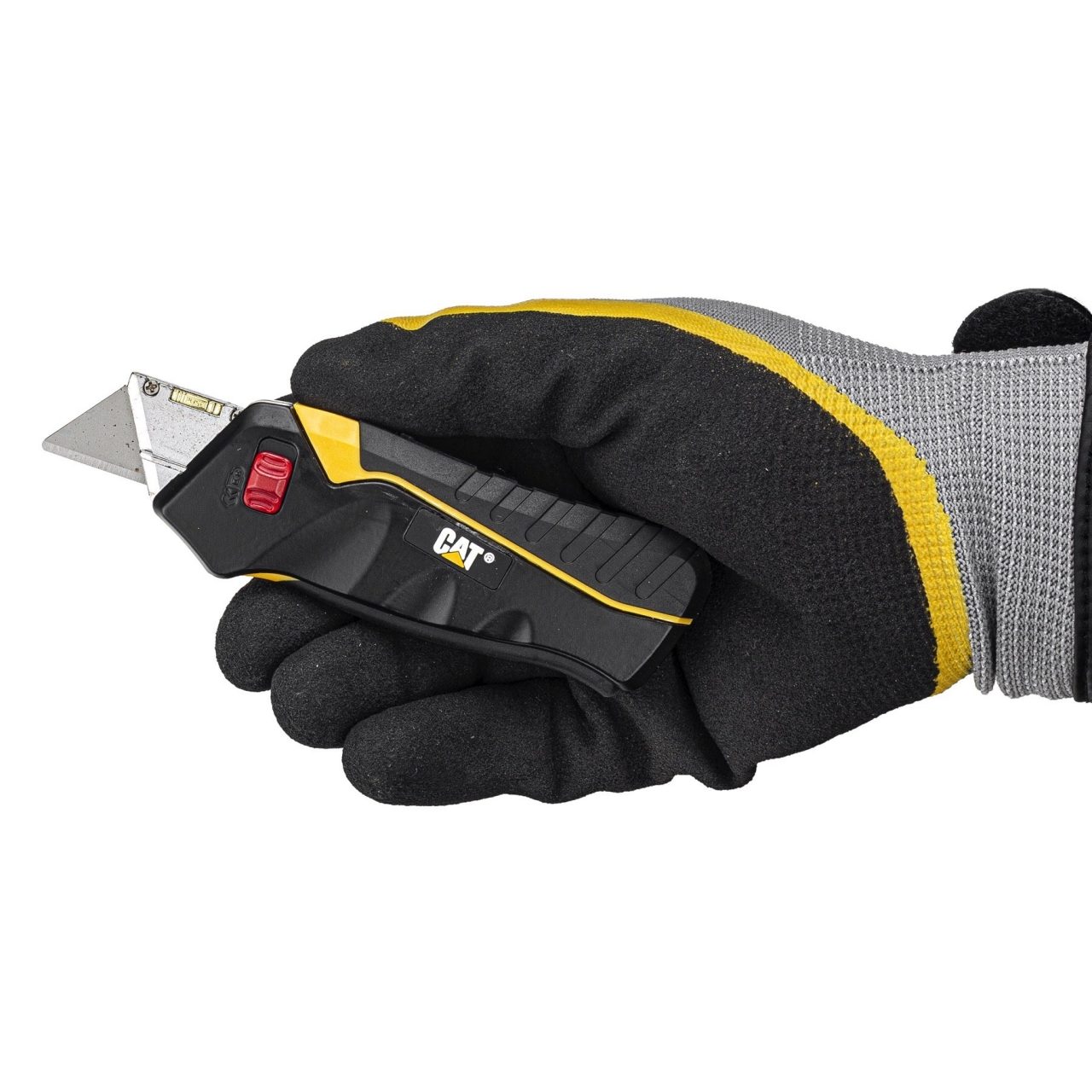 Zavírací nůž na krabice CAT CT980080 - černý-žlutý - Obrázek 2