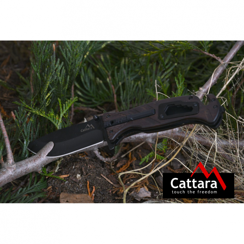 Nůž zavírací Cattara Black Blade s pojistkou 21,7 - černý - Obrázek 3