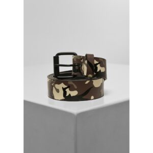 Opasek kožený Urban Classics Synthetic Leather Camo - woodland, S/M