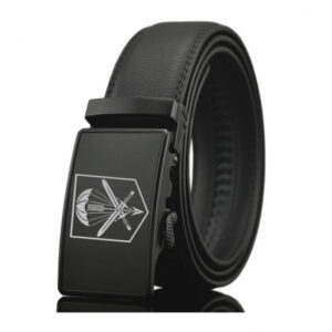 Opasek kožený Striker 601. skupina speciálních sil Prostějov nastavitelný 3,5 cm - černý, 130