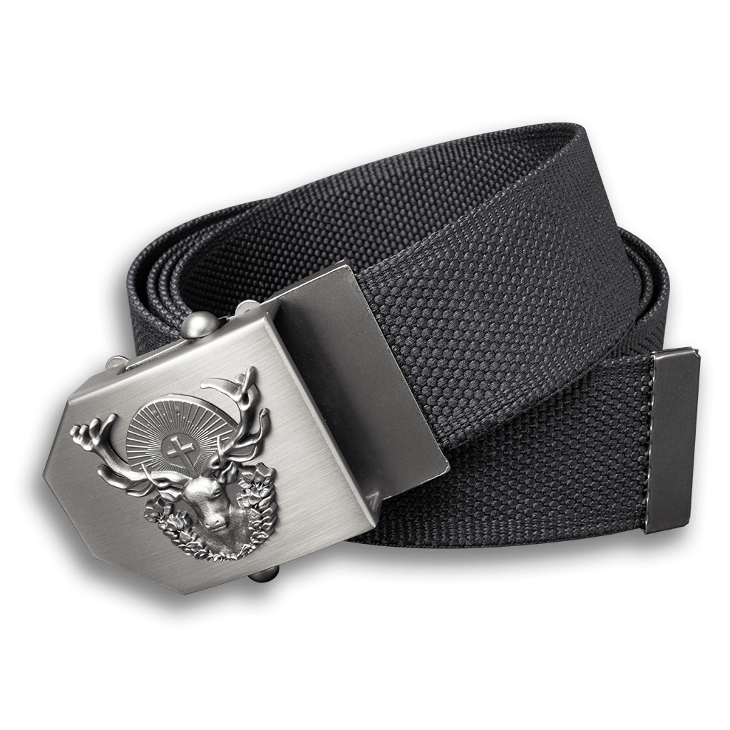 Opasek lovecký Jelen Hubert 4 cm nastavitelný - černý, 150