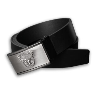 Opasek kožený myslivecký Jelen Hubert Patina 3,5 cm - černý, 120