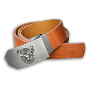 Opasek kožený myslivecký Jelen Hubert 4 cm - hnědý, 120