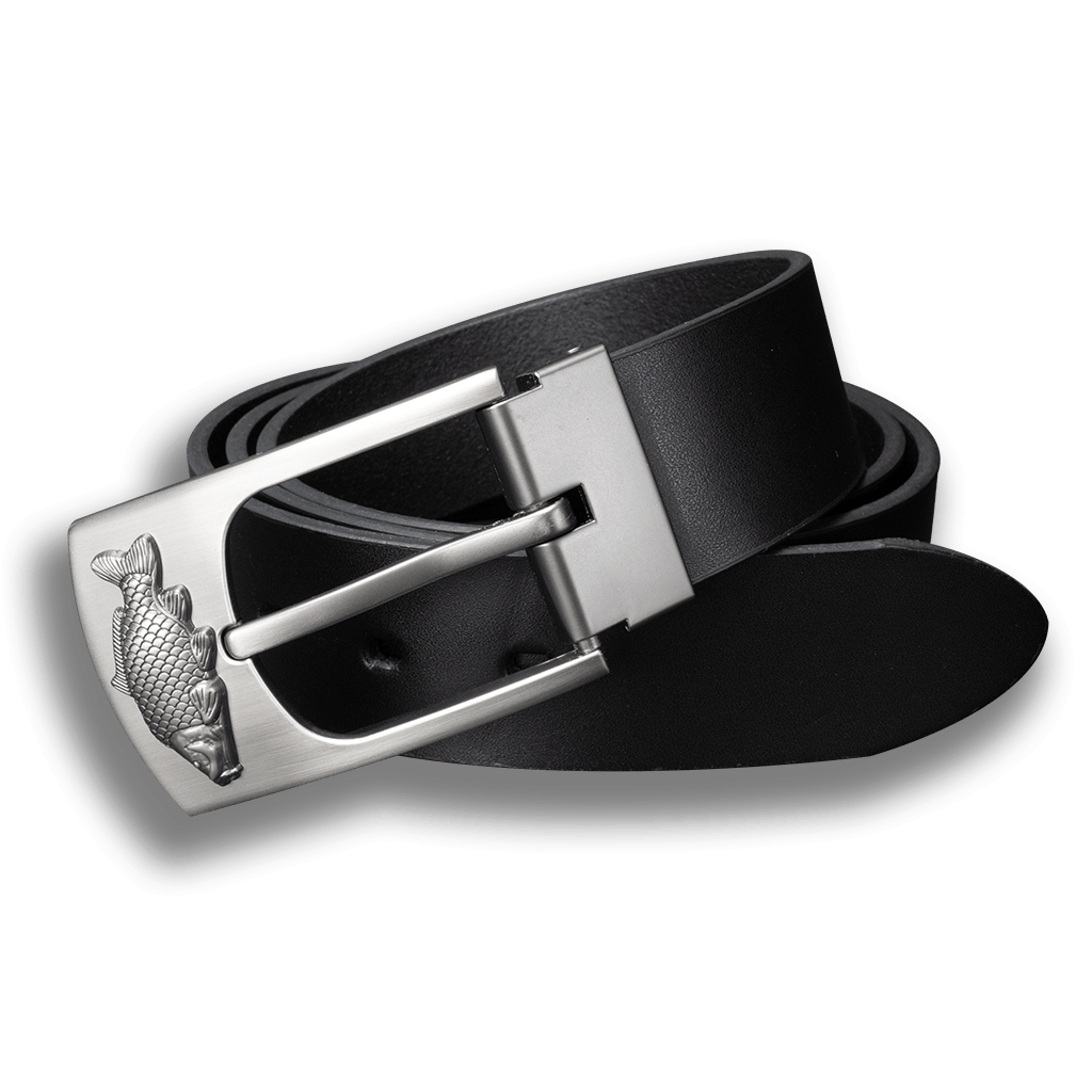 Opasek kožený rybářský Kapr malý 4 cm - černý, 110