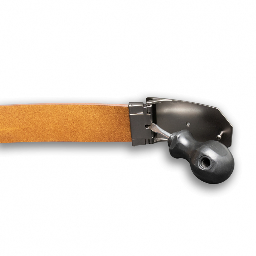 Opasek kožený rybářský Kapr 4 cm - hnědý, 130 - Obrázek 4