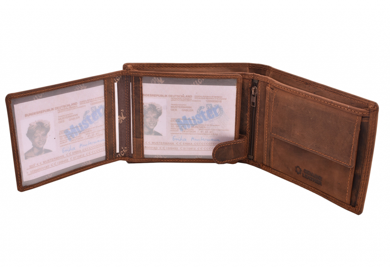 Kožená peněženka Striker Český lev - hnědá - Obrázek 3