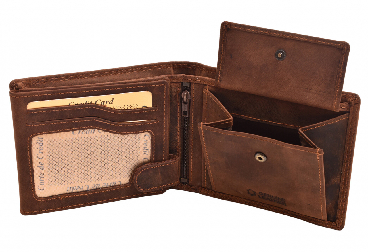 Kožená peněženka Striker Český lev - hnědá - Obrázek 4