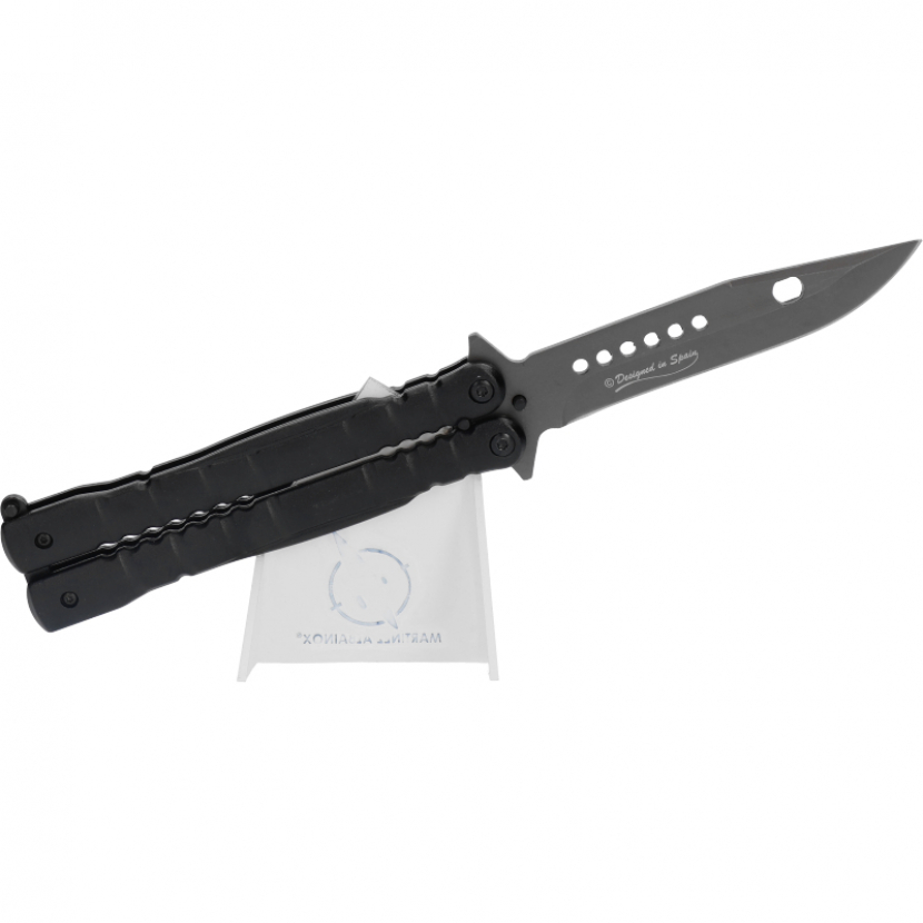 Nůž motýlek K25 Balisong 10,3 - černý - Obrázek 2