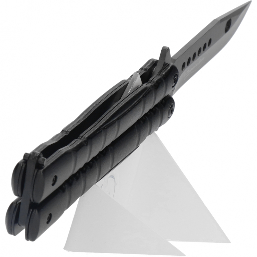 Nůž motýlek K25 Balisong 10,3 - černý - Obrázek 3