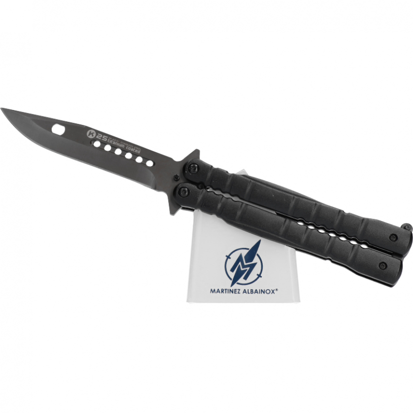 Nůž motýlek K25 Balisong 10,3 - černý - Obrázek 4