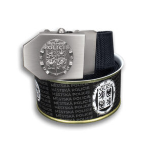 Opasek dárkový policejní Městská policie 4 cm - černý, 150