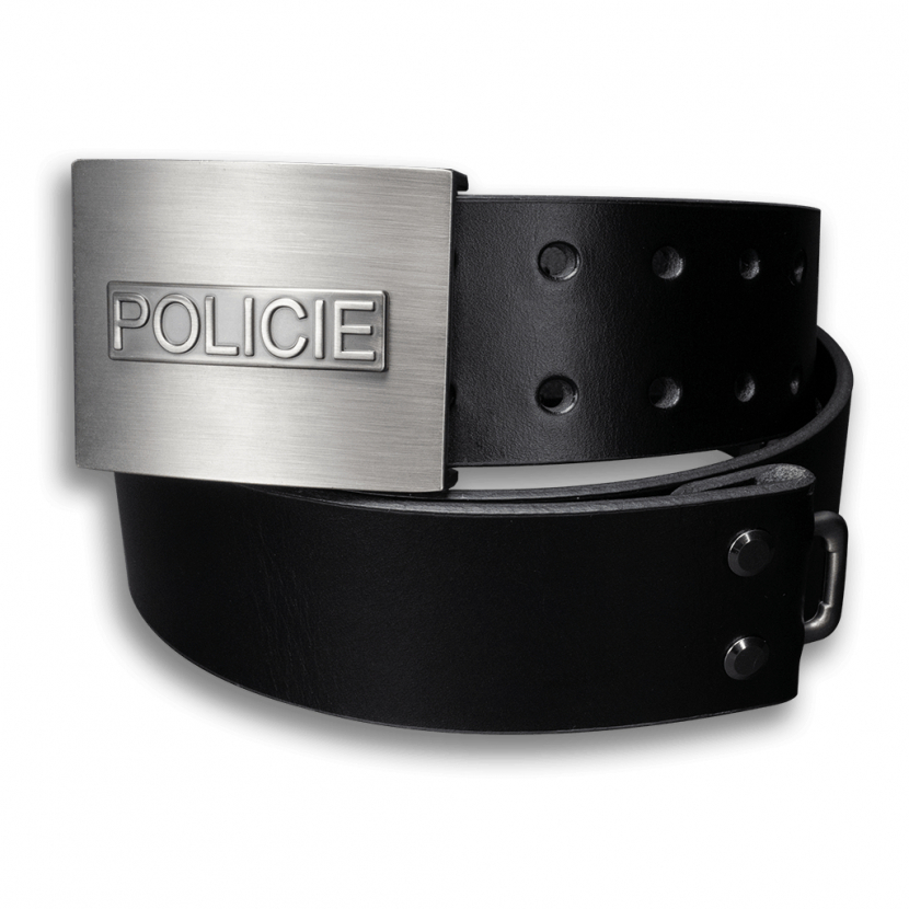 Opasek kožený policejní Policie 4,5 cm - černý, 130 - Obrázek 5