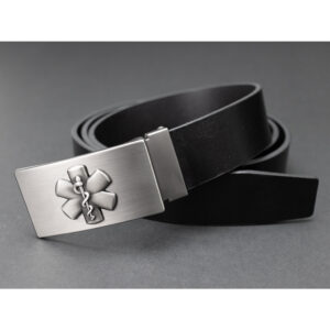 Opasek kožený záchranářský Hvězda života 3,5 cm - černý, 110