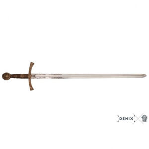 Francouzský meč 14. století bez pochvy - stříbrný-zlatý