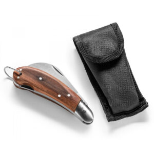 Zahradní a houbařský nůž ve tvaru srpu - hnědý-stříbrný