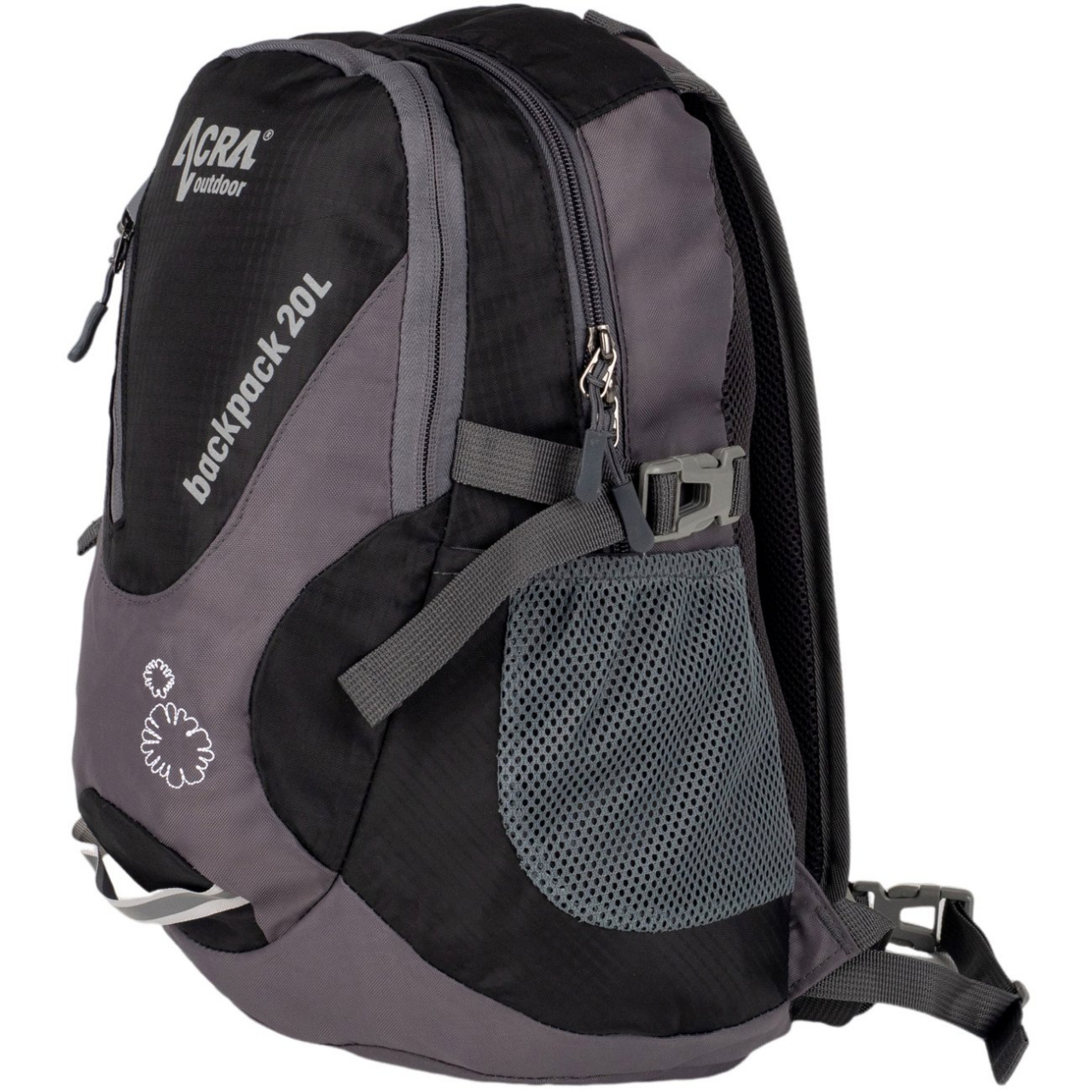 Batoh turistický Acra Backpack 20 l - černý-šedý - Obrázek 2