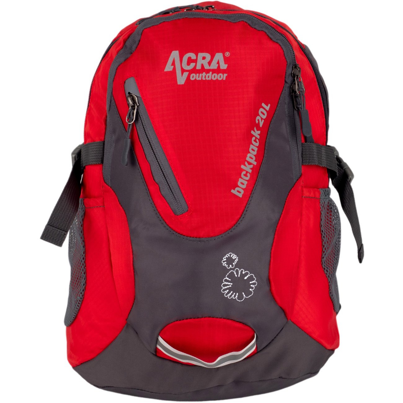 Batoh turistický Acra Backpack 20 l - červený-šedý