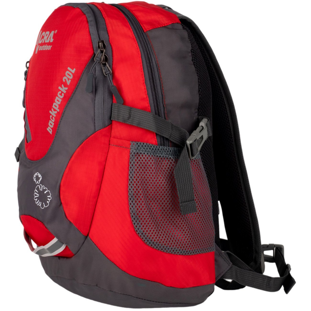 Batoh turistický Acra Backpack 20 l - červený-šedý - Obrázek 2
