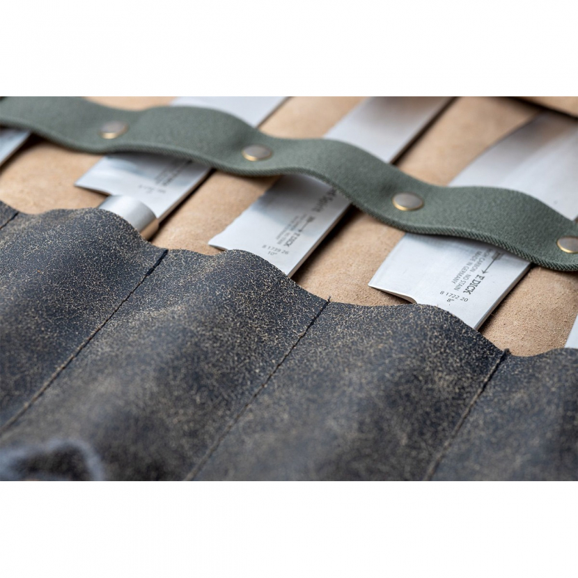 Kožené rolovací pouzdro na nože Feuermeister - antracitové - Obrázek 3