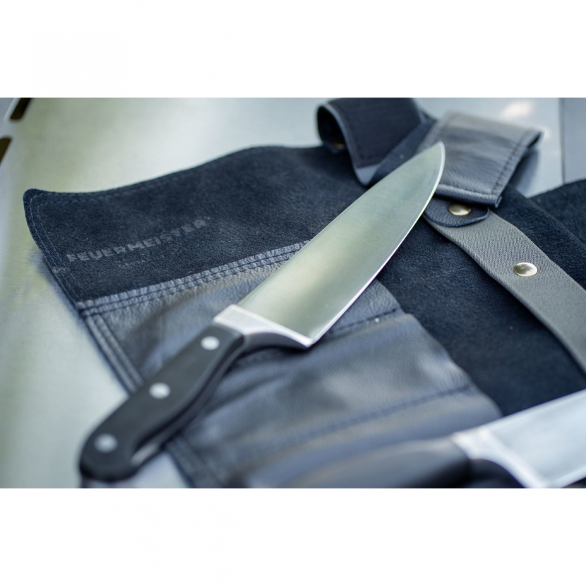 Kožené rolovací pouzdro na nože Feuermeister - černé - Obrázek 3