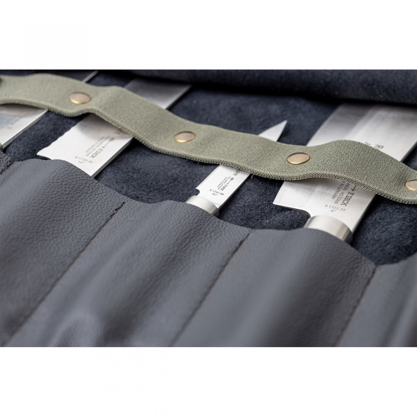 Kožené rolovací pouzdro na nože Feuermeister - černé - Obrázek 4