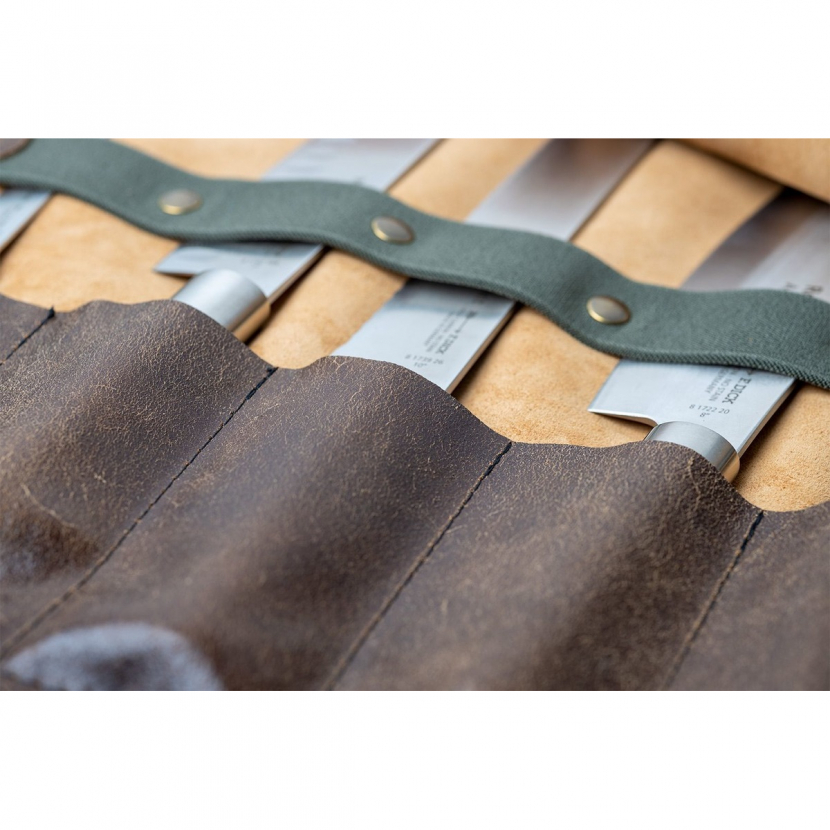 Kožené rolovací pouzdro na nože Feuermeister - světle hnědé - Obrázek 3