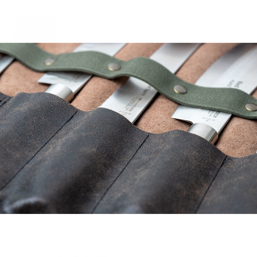 Kožené rolovací pouzdro na nože Feuermeister - hnědé - Obrázek 3