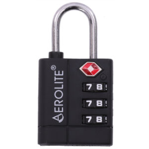 Bezpečnostní kovový TSA kódový zámek Aerolite - černý