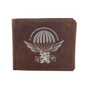 Kožená peněženka Striker AČR 43. výsadkový pluk Chrudim - hnědá