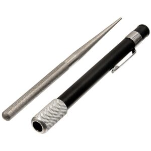 Brousek na nože kapesní Fox Outdoor Diamond Sharpener Pen - černý-stříbrný