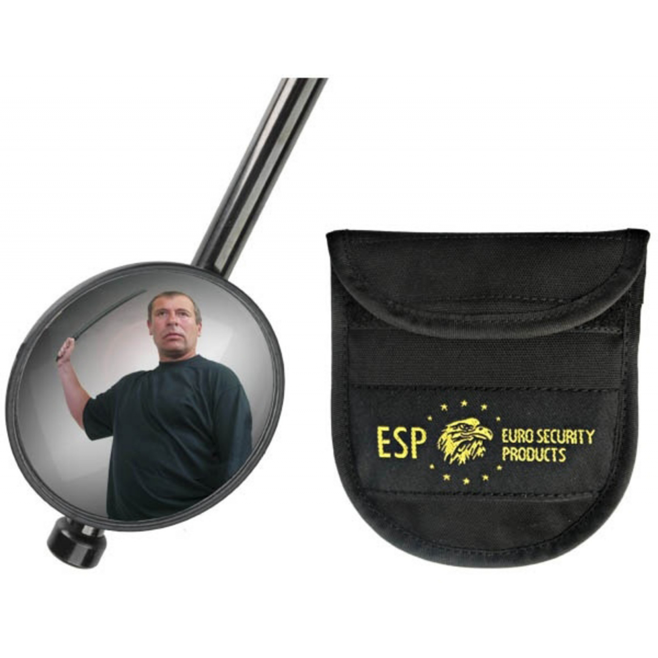 Taktické zrcátko M-3 92mm s pouzdrem - černé