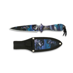 Nůž vrhací Albainox Thrower Wolf 3D - modrý-černý