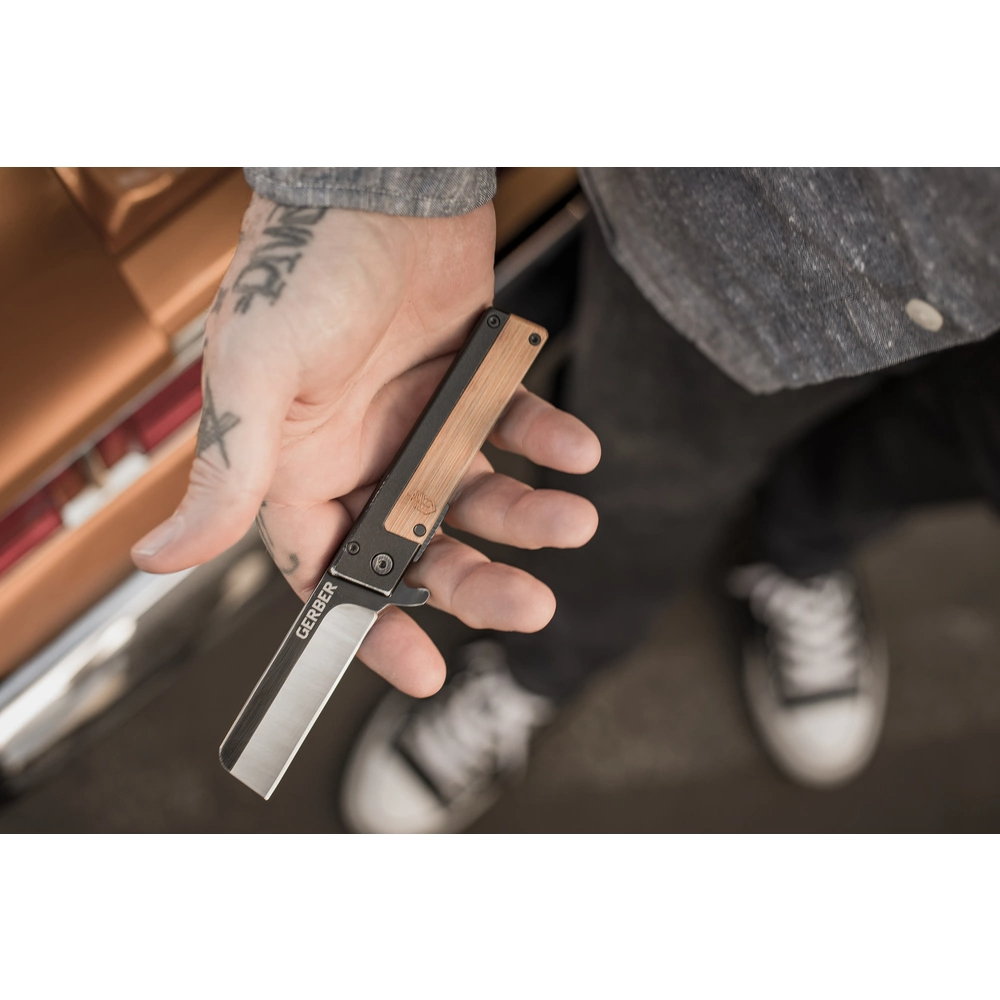 Set nůž Gerber Quadrant Modern Folding+peněženka Barbill - černý-hnědý - Obrázek 2