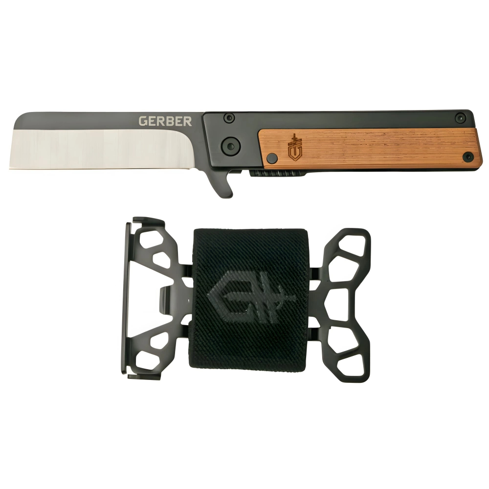Set nůž Gerber Quadrant Modern Folding+peněženka Barbill - černý-hnědý