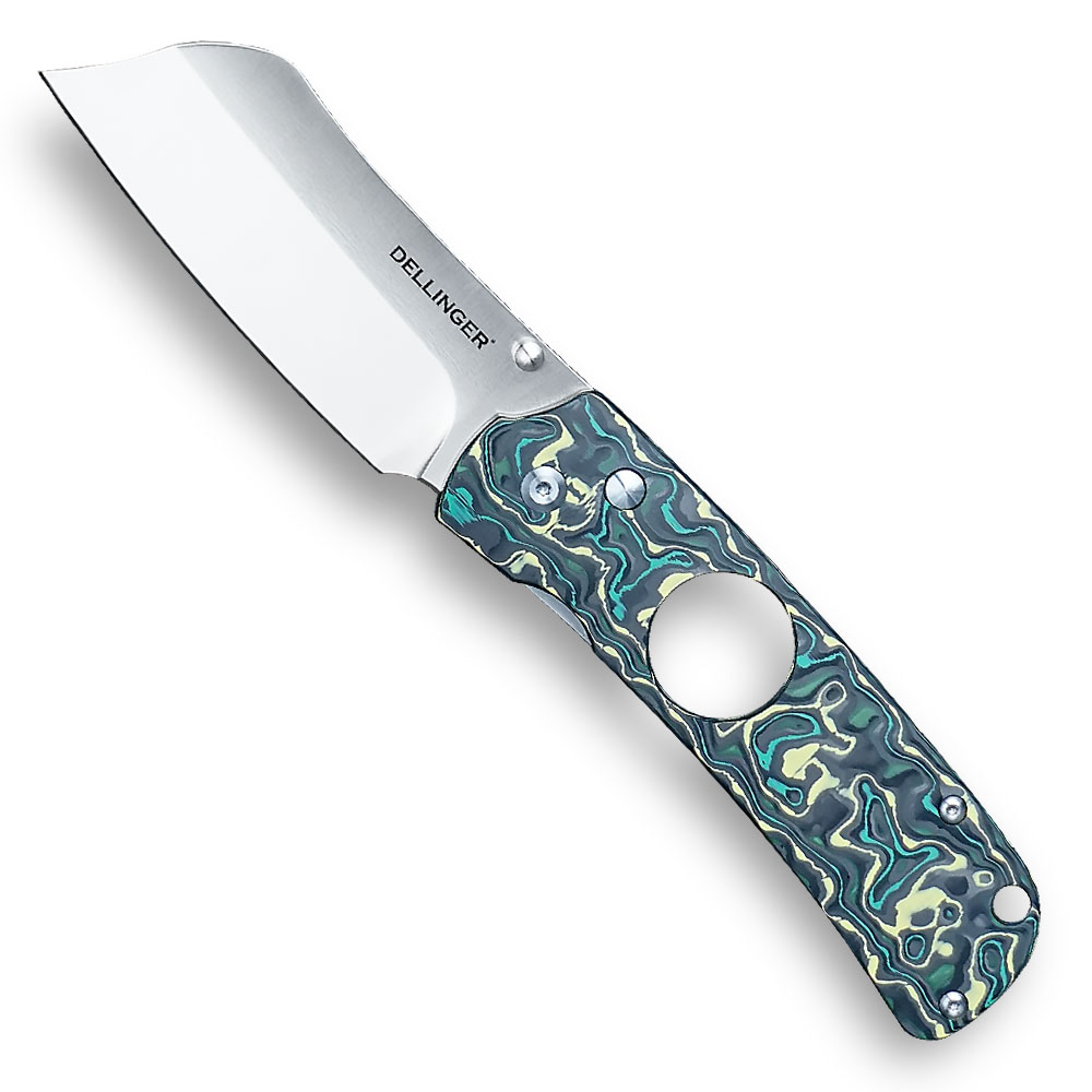 Zavírací nůž s ořezávačem doutníků Dellinger Cigar Cutter DC-53 Carbon - modrý-stříbrný - Obrázek 3