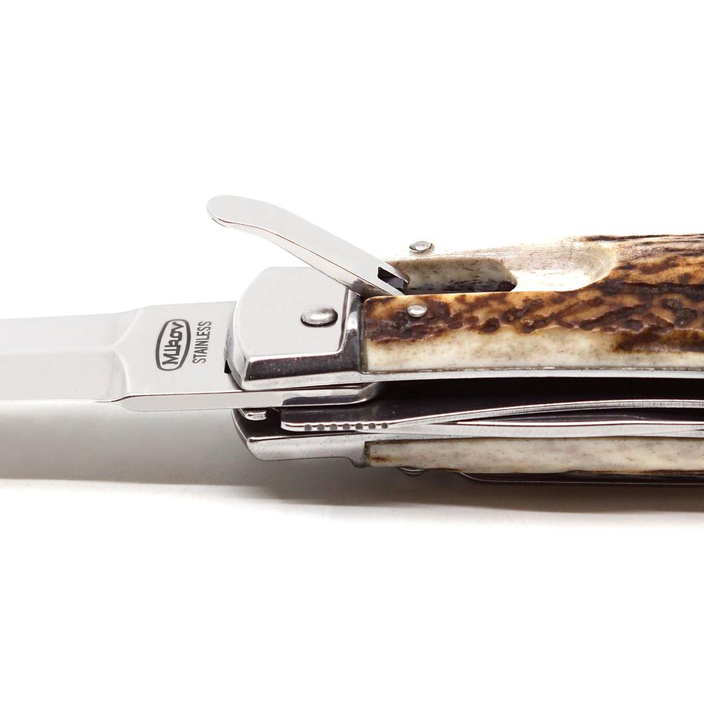 Nůž vyhazovací Mikov Predator 241-NP-4/N/KLIP - béžový-stříbrný - Obrázek 4