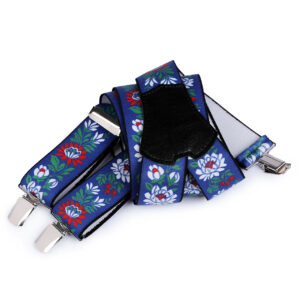 Šle šíře 4 cm Folklor - modré