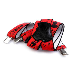 Šle hudební šíře 4 cm - červené-černé