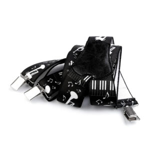 Šle hudební šíře 4 cm - černé-bílé