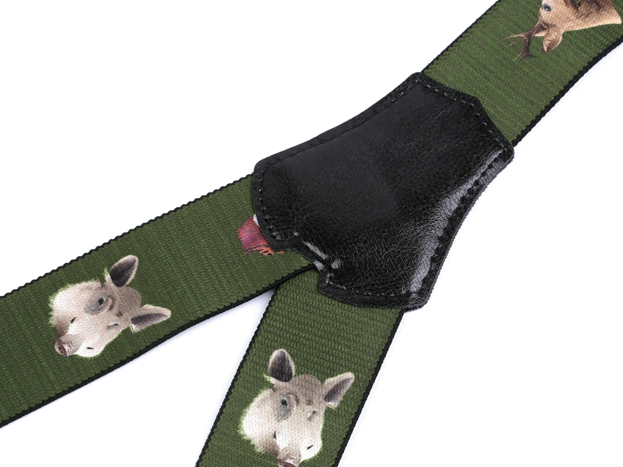 Šle myslivecké šíře 4 cm Zvěř - olivové - Obrázek 2