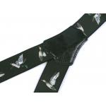 Šle myslivecké šíře 4 cm Kachny - tmavě olivové - Obrázek 2