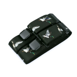 Šle myslivecké šíře 4 cm Kachny - tmavě olivové