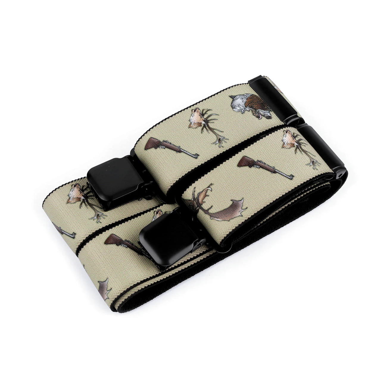 Šle myslivecké šíře 4 cm Lesní zvěř - béžové