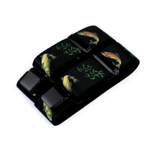 Šle rybářské šíře 4 cm Rybky a rostliny - tmavě zelené