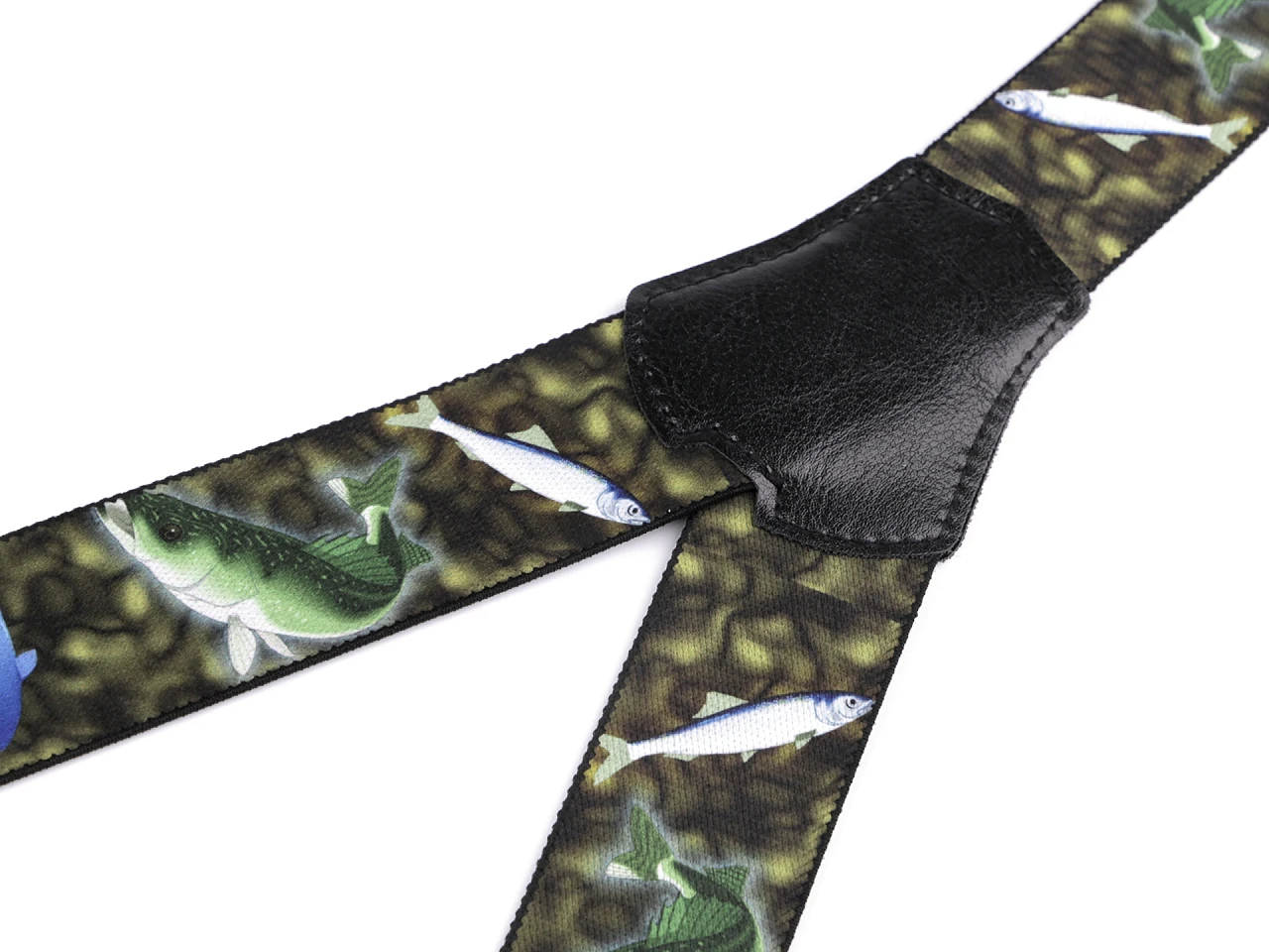 Šle rybářské šíře 4 cm Barevné rybky - hnědé - Obrázek 3